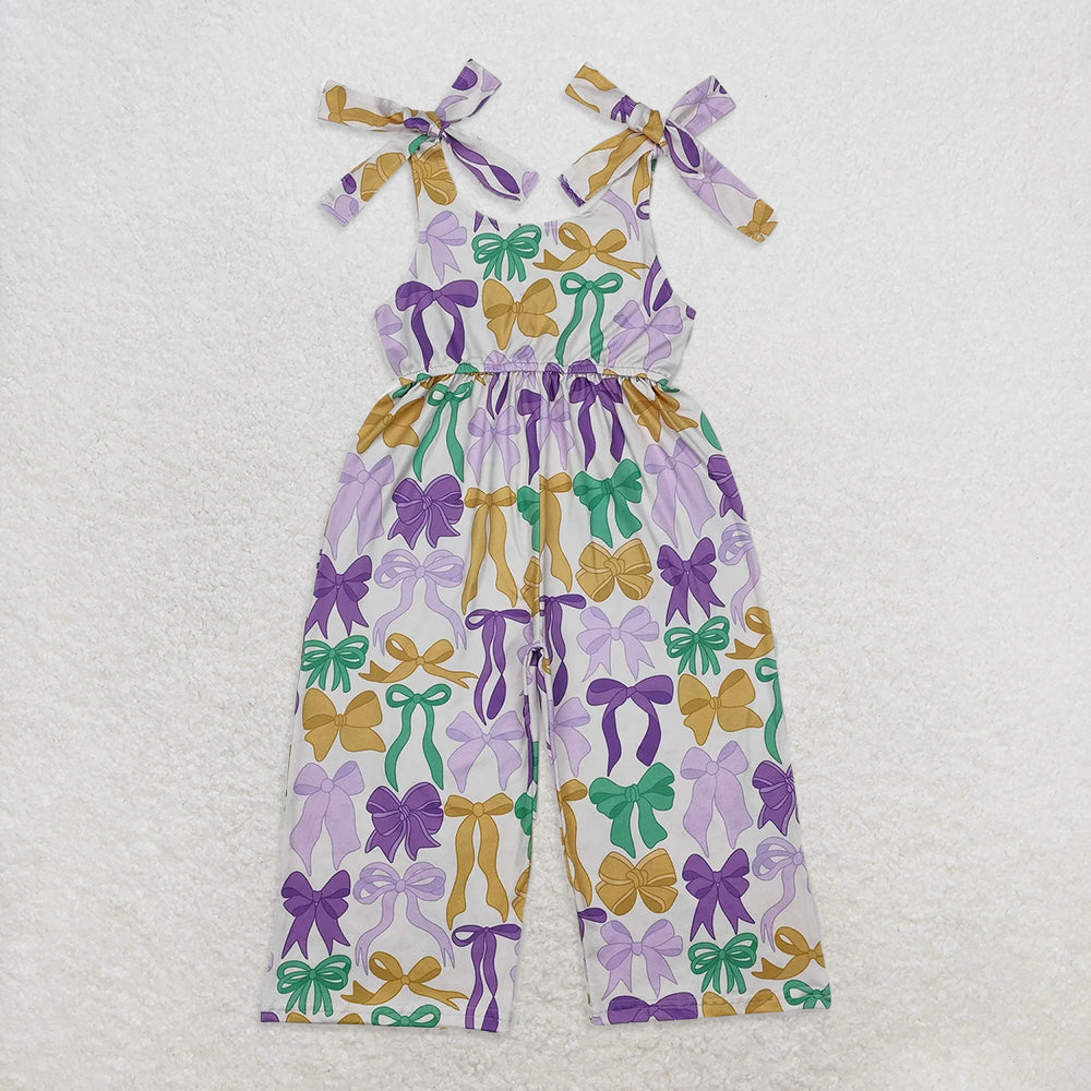 Sibling Baby Girls Kids Sleeveless Bows Pants Jumpsuits RTS