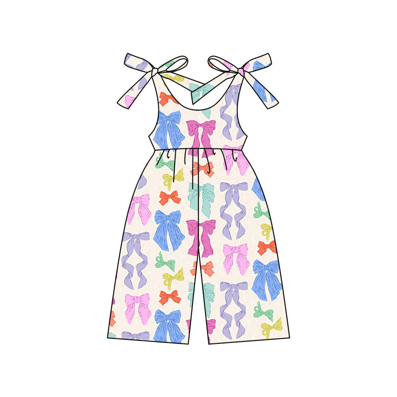 Preorder Baby Girl Straps Colorful Bows Pants Jumpsuit