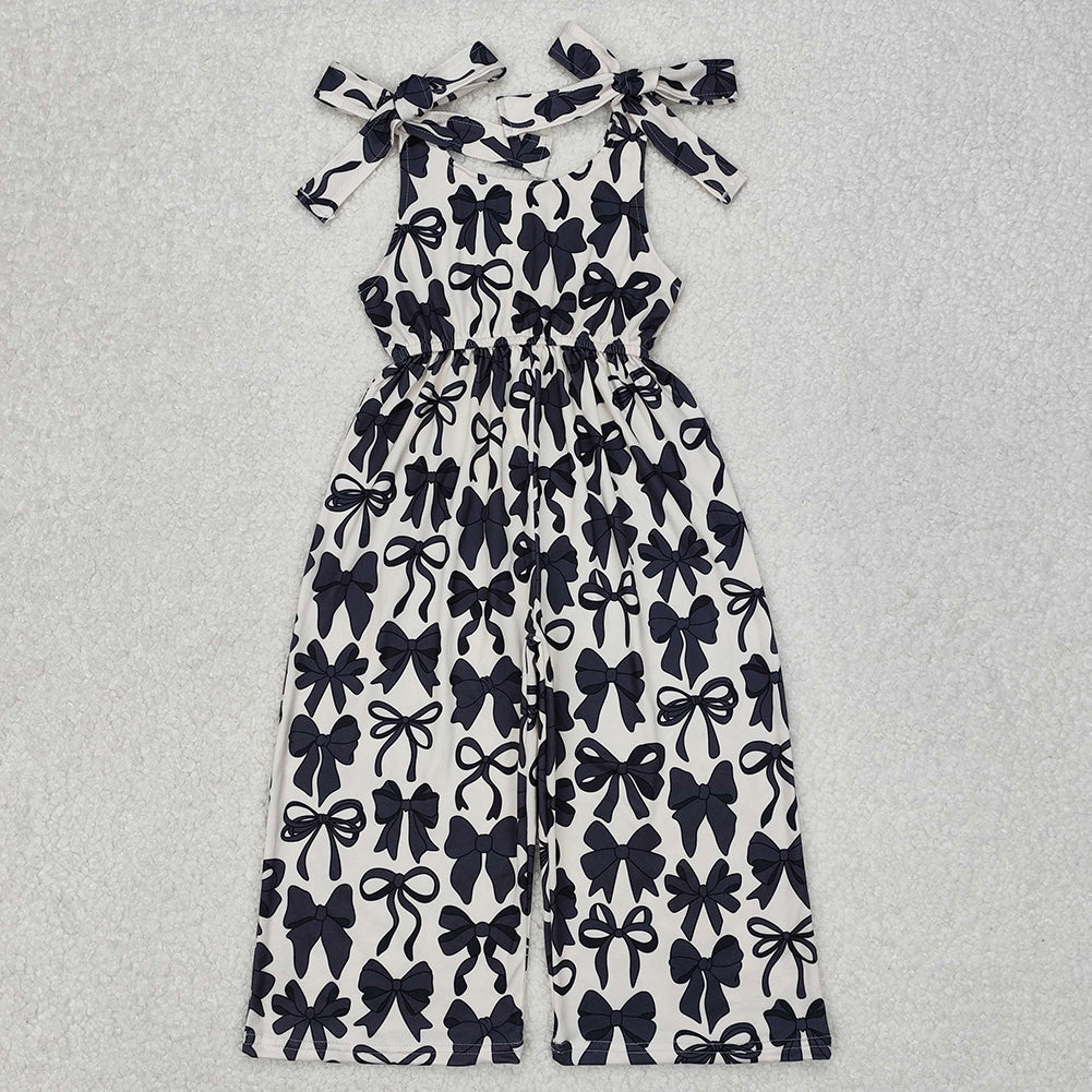 Sibling Baby Girls Kids Sleeveless Bows Pants Jumpsuits RTS