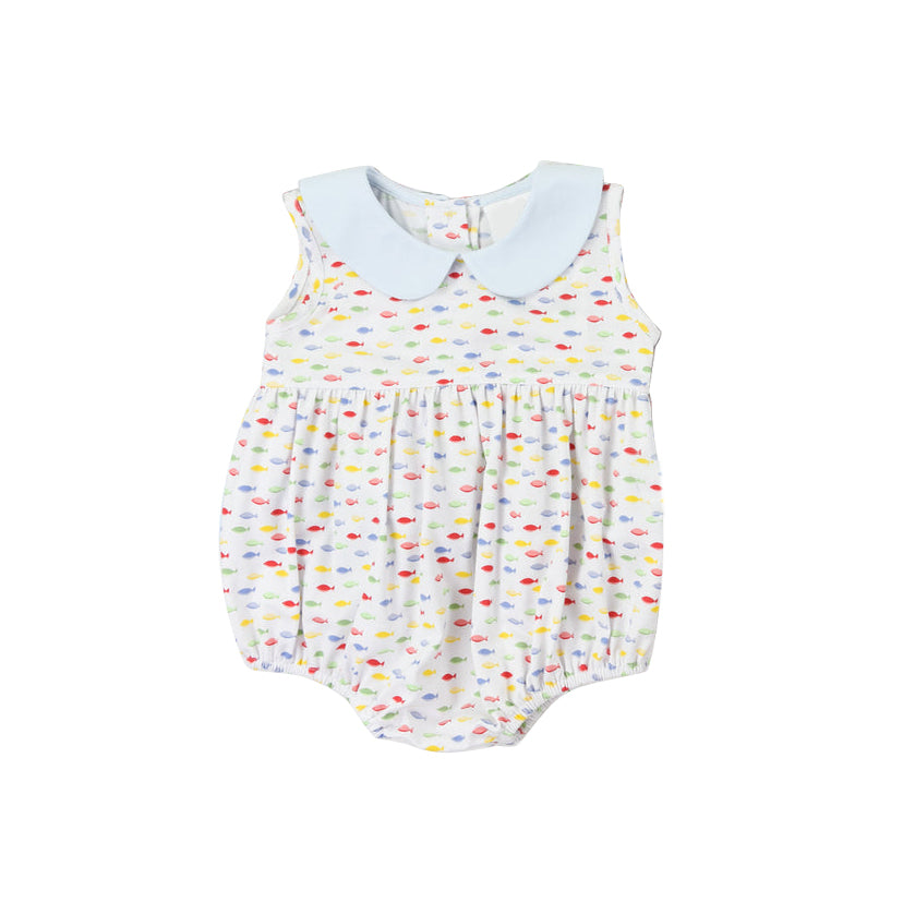 Preorder Baby Boy Sleeveless Fishing Bubble Romper ( Moq 5 )