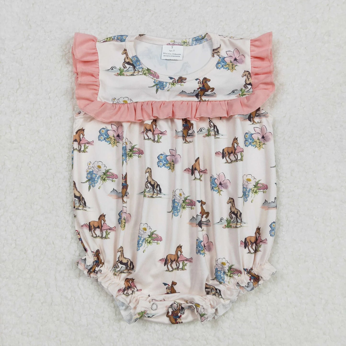 Sibling Baby Girls Kids Flower Horses Romper Dress Set Summer Clothes RTS