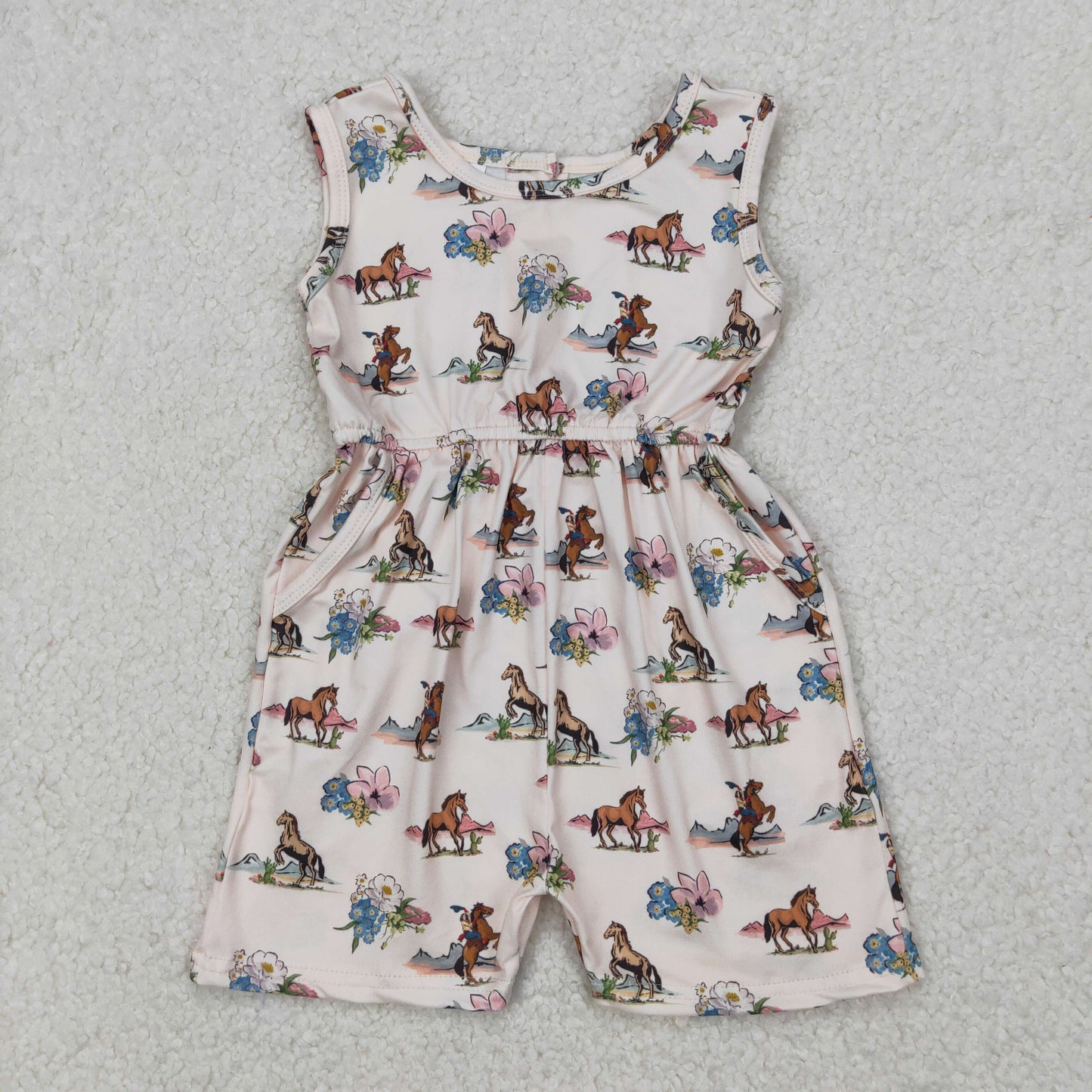 Sibling Baby Girls Kids Sleeveless Flowers Bows Shorts Jumpsuits Summer Clothes RTS