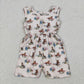 Sibling Baby Girls Kids Flower Horses Romper Dress Set Summer Clothes RTS