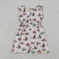 Sibling Baby Girls Kids Flower Horses Romper Dress Set Summer Clothes RTS