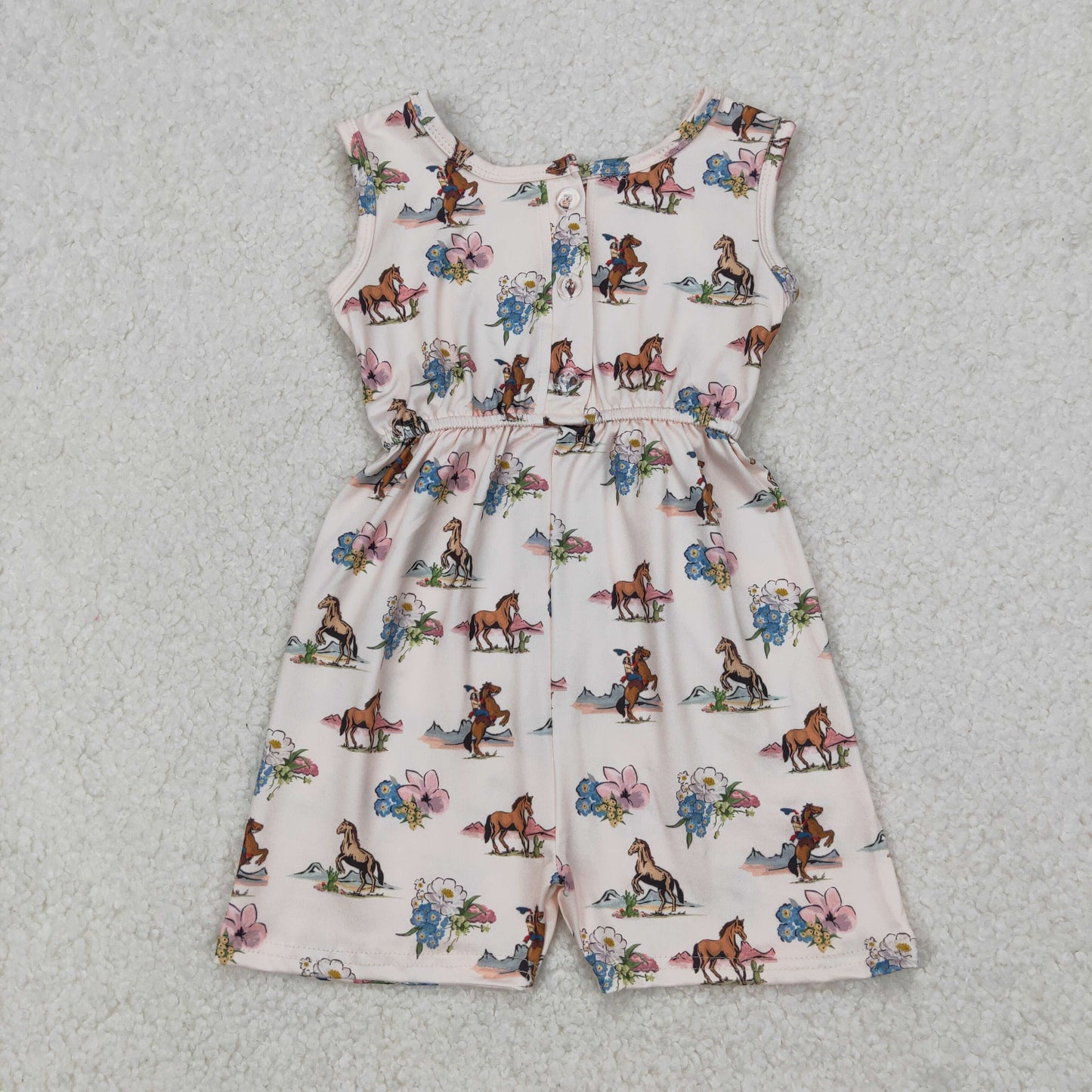 Sibling Baby Girls Kids Sleeveless Flowers Bows Shorts Jumpsuits Summer Clothes RTS