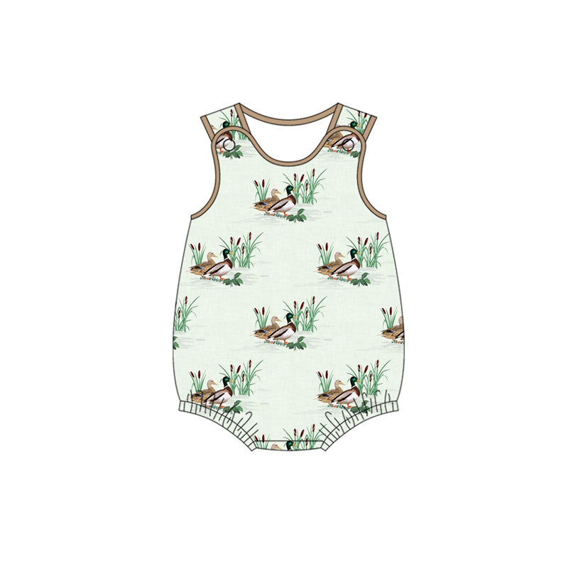 Preorder Baby Boy Infant Sleeveless Ducks Bubble Romper ( Moq 5 )