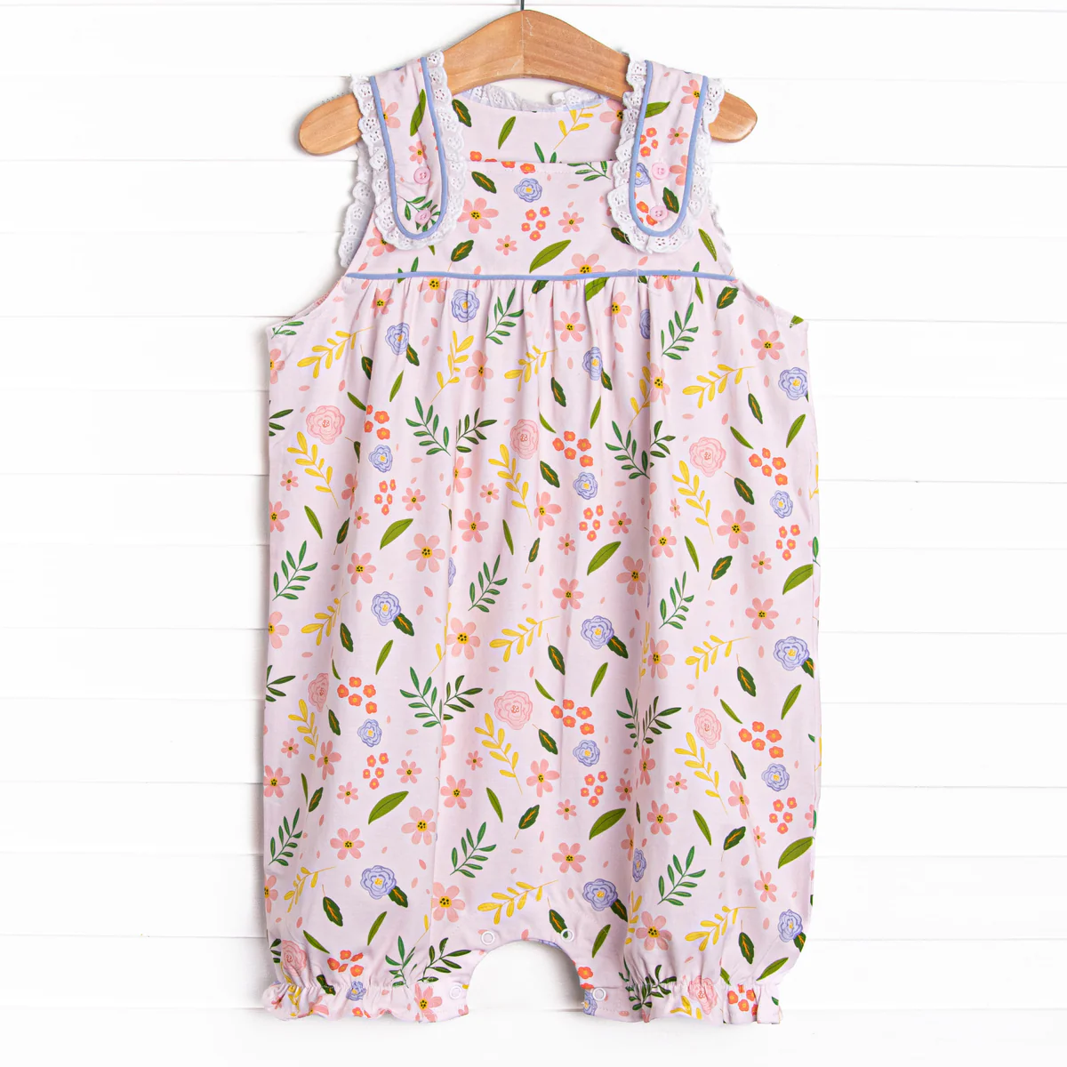 Preorder Baby Girl Infant Sleeveless Flower Buttons Romper ( Moq 5 )