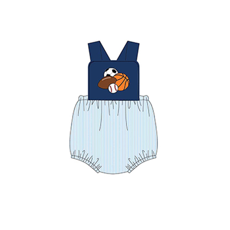Preorder Baby Boy Infant Sleeveless Balls Sports Bubble Romper ( Moq 5 )