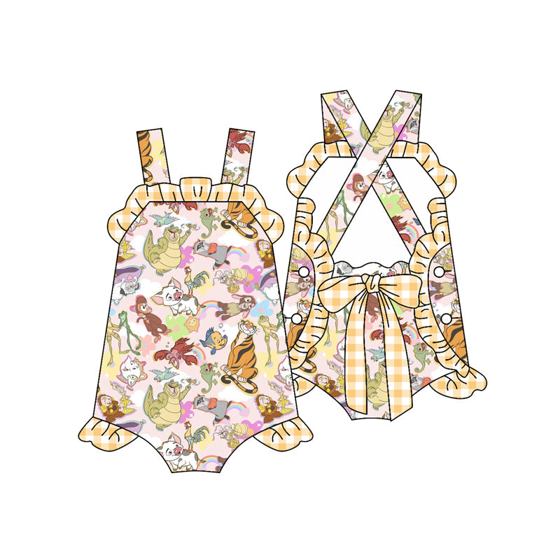 Preorder Baby Girl Infant Straps Cartoon Animals Romper ( Moq 5 )