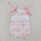 Baby Kids Toddler Sleeveless Daddy's Girl Pink Bows Sibling Romper Dress RTS