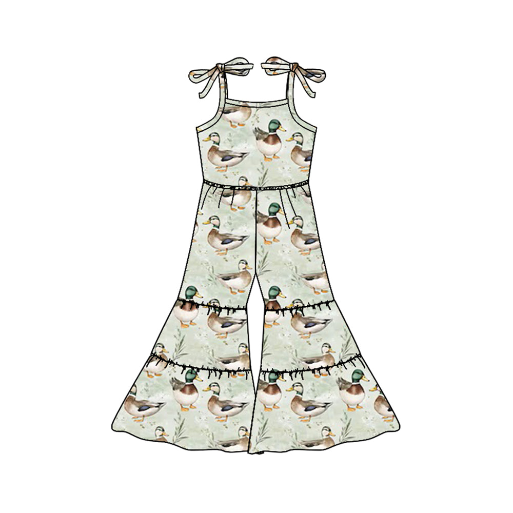 Preorder Baby Girl Straps Ducks Hunting Bell Pants Jumpsuit ( Moq 5 )