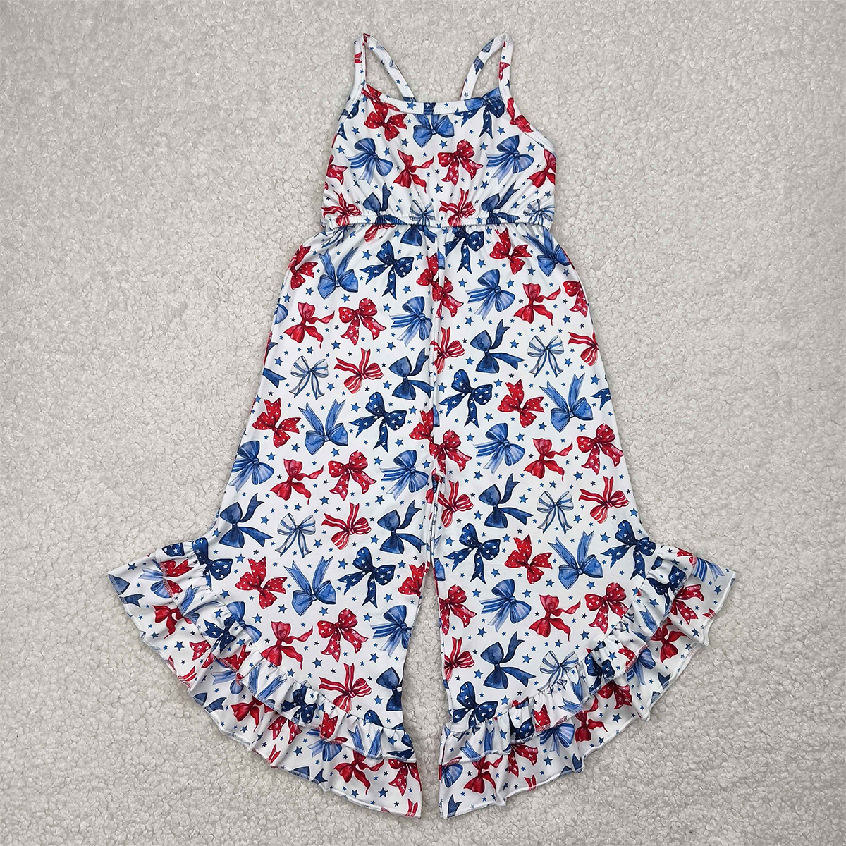Sibling Baby Girls Kids Sleeveless Bows Pants Jumpsuits RTS
