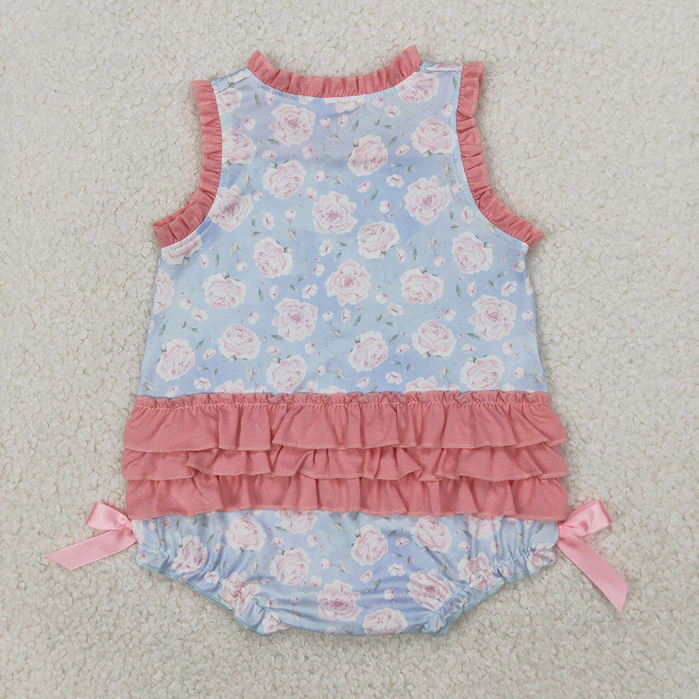 Baby Girl Sleeveless Big Little Sister Flower Sibling Romper Set Clothes RTS
