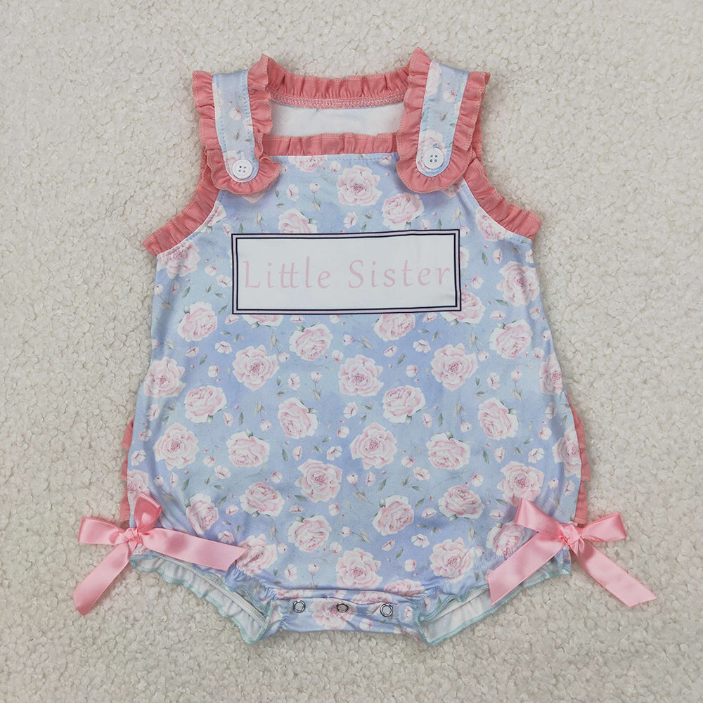 Baby Girl Sleeveless Big Little Sister Flower Sibling Romper Set Clothes RTS