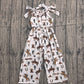 Baby Girls Kids Bows Straps Western Howdy Cowgirl Jumpsuit RTS