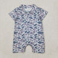 Baby Boy Infant Short Sleeves Camo Buttons Sibling Summer Romper RTS