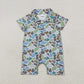 Baby Boy Infant Short Sleeves Camo Buttons Sibling Summer Romper RTS