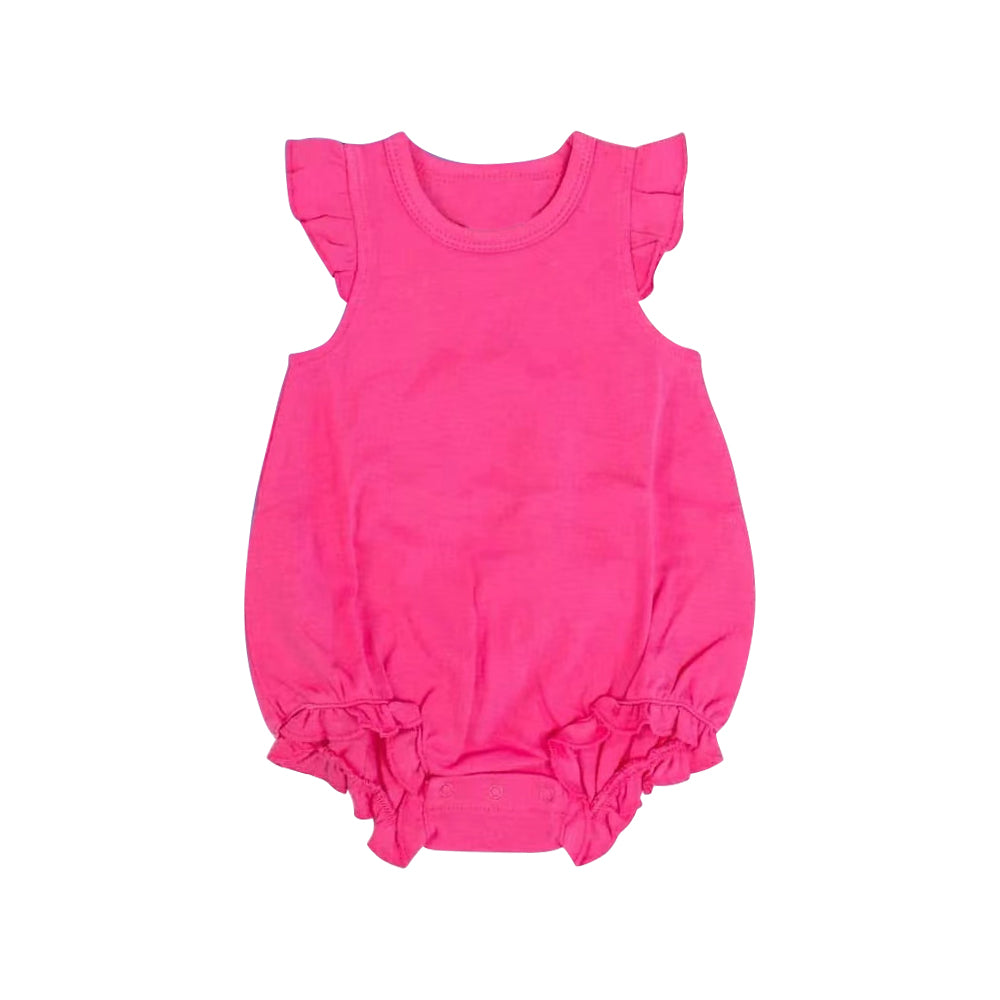 Preorder Baby Girl Infant Pink Short Sleeves Bubble Cotton Romper ( Moq 5 )