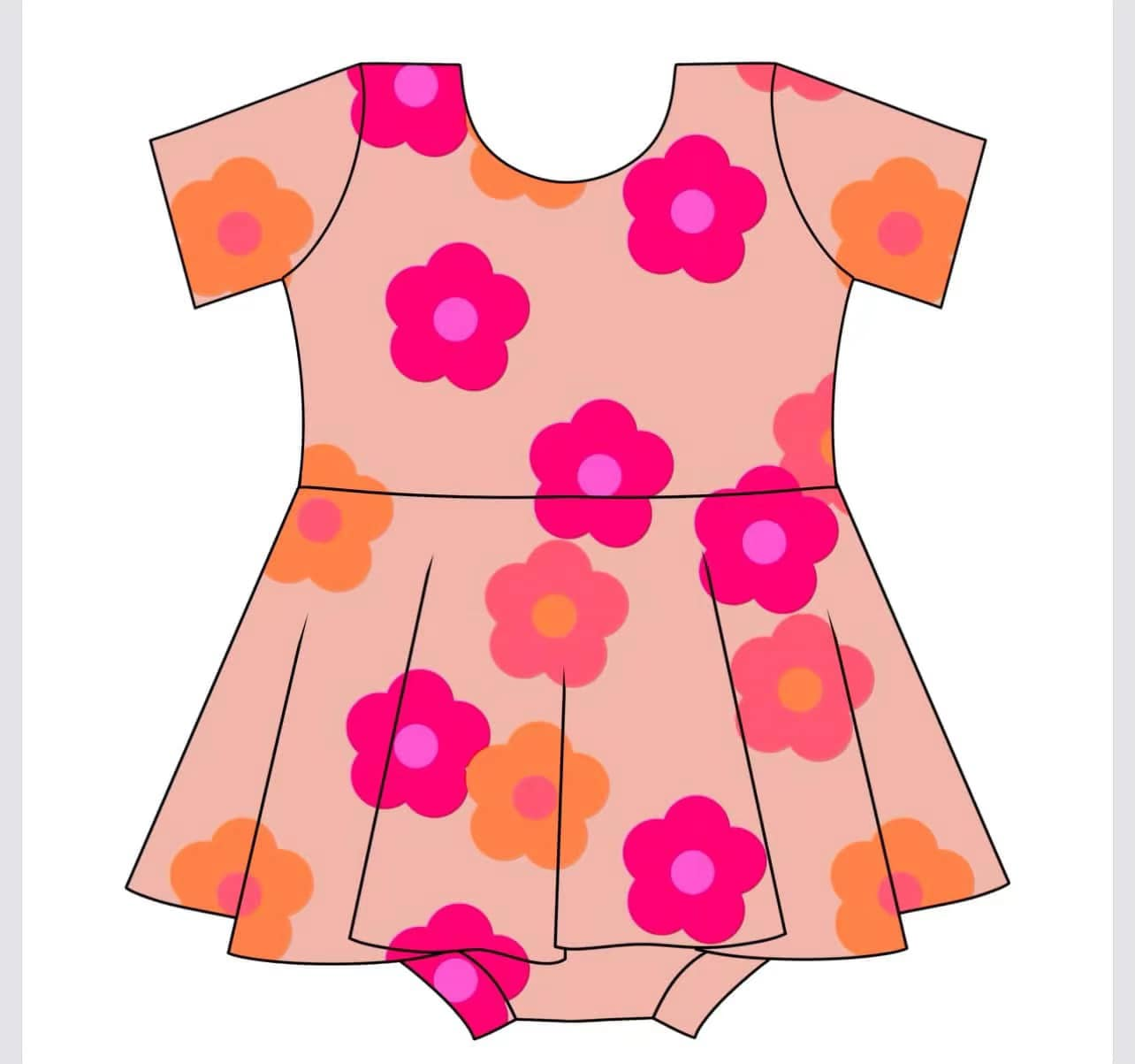 Preorder Baby Girl Infant Short Sleeves Flower Skort Romper ( Moq 5 )