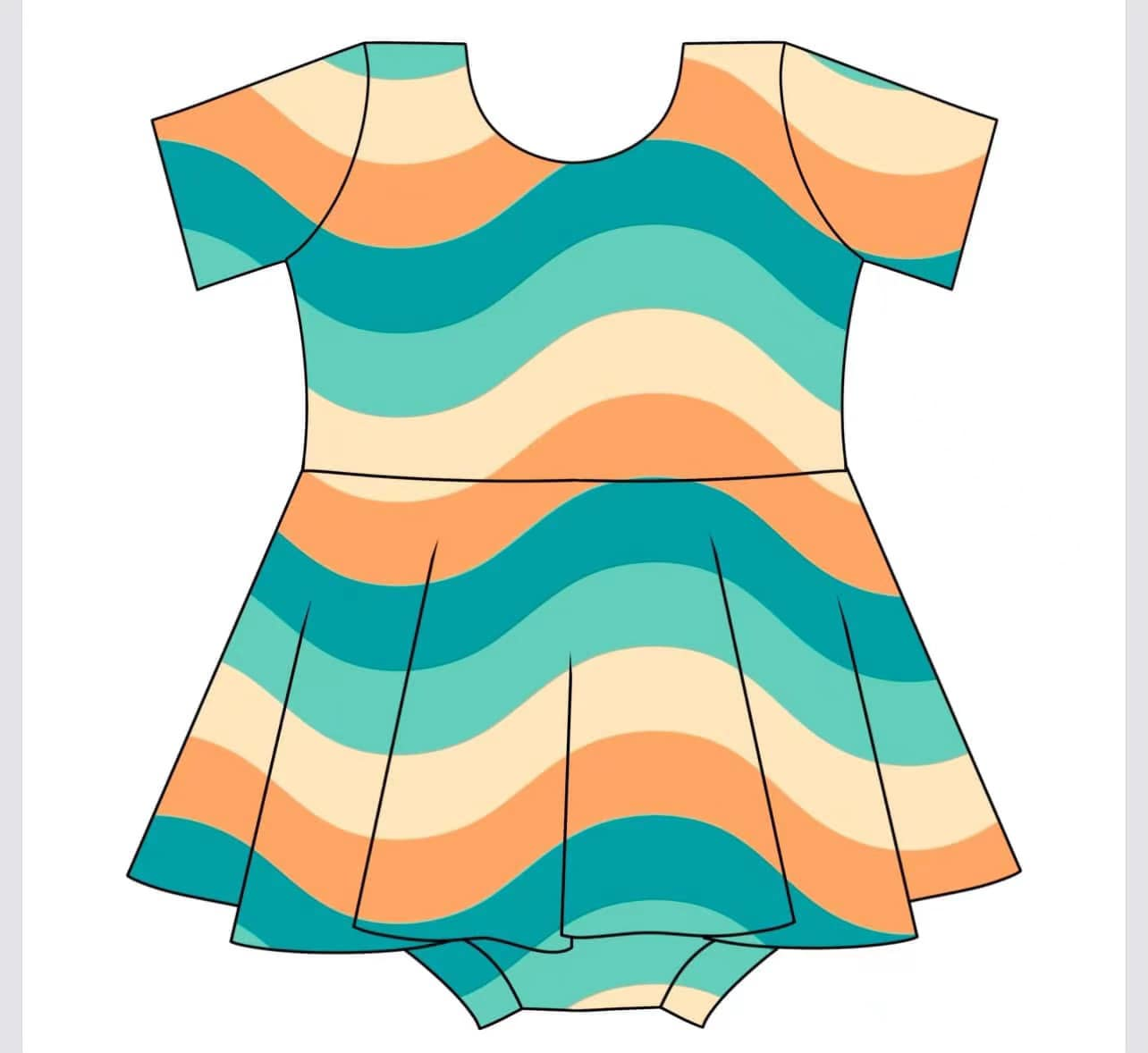 Preorder Baby Girl Infant Short Sleeves Colorful Stripes Skort Romper ( Moq 5 )