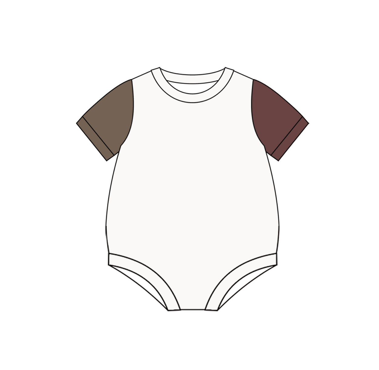 Preorder Baby Kids Infant Brown Short Sleeves Cotton Bubble Romper ( Moq 5 )