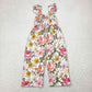 Baby Girl Short Sleeves Leopard Flower Pants Sibling Jumpsuit Clothes RTS