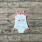 Baby Girl Infant Straps Red Plaid Bow Bubble Summer Romper RTS