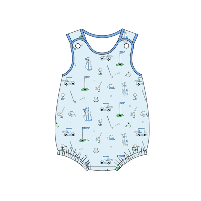 Preorder Baby Boy Sleeveless Golf Blue Romper ( Moq 5 )
