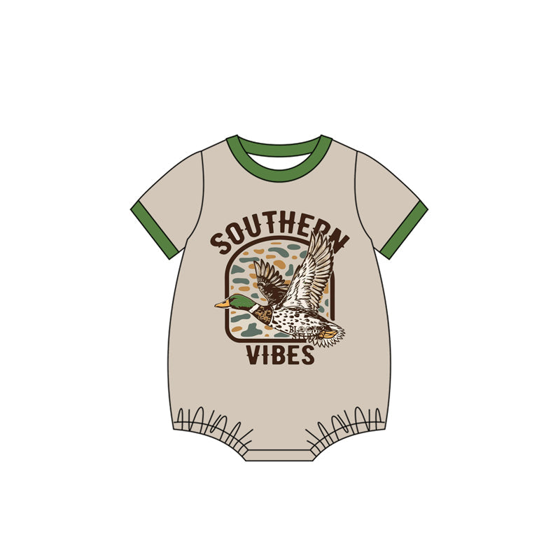 Preorder Baby Boy Short Sleeves Duck Bubble Romper ( Moq 5 )