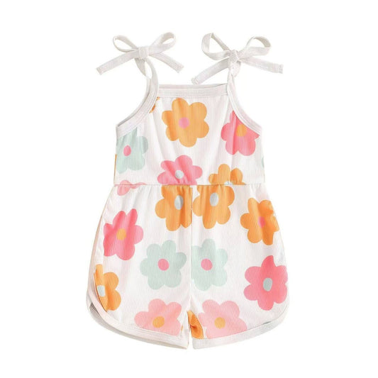 Preorder Baby Girl Straps Colorful Flower Summer Jumpsuit ( Moq 5 )