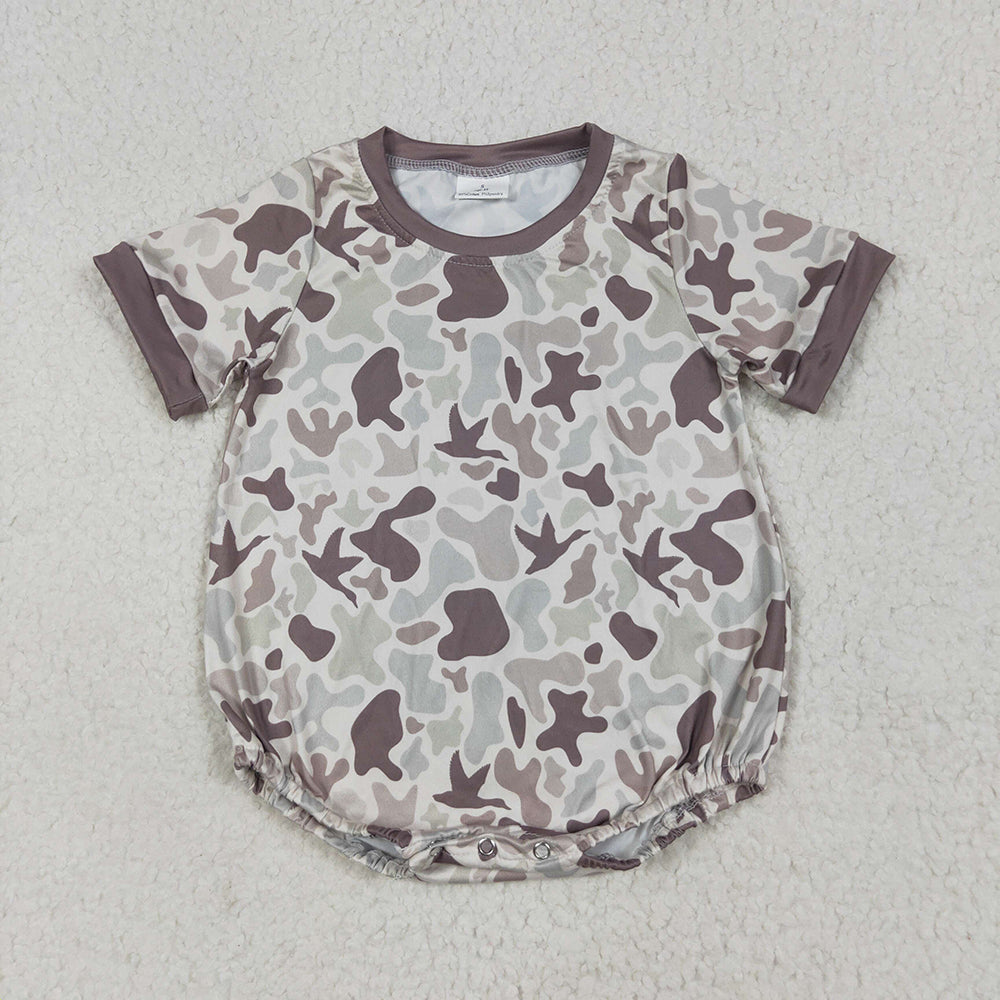 Baby Boy Short Sleeves Ducks Camo Sibling Summer Romper Shirt Clothes RTS
