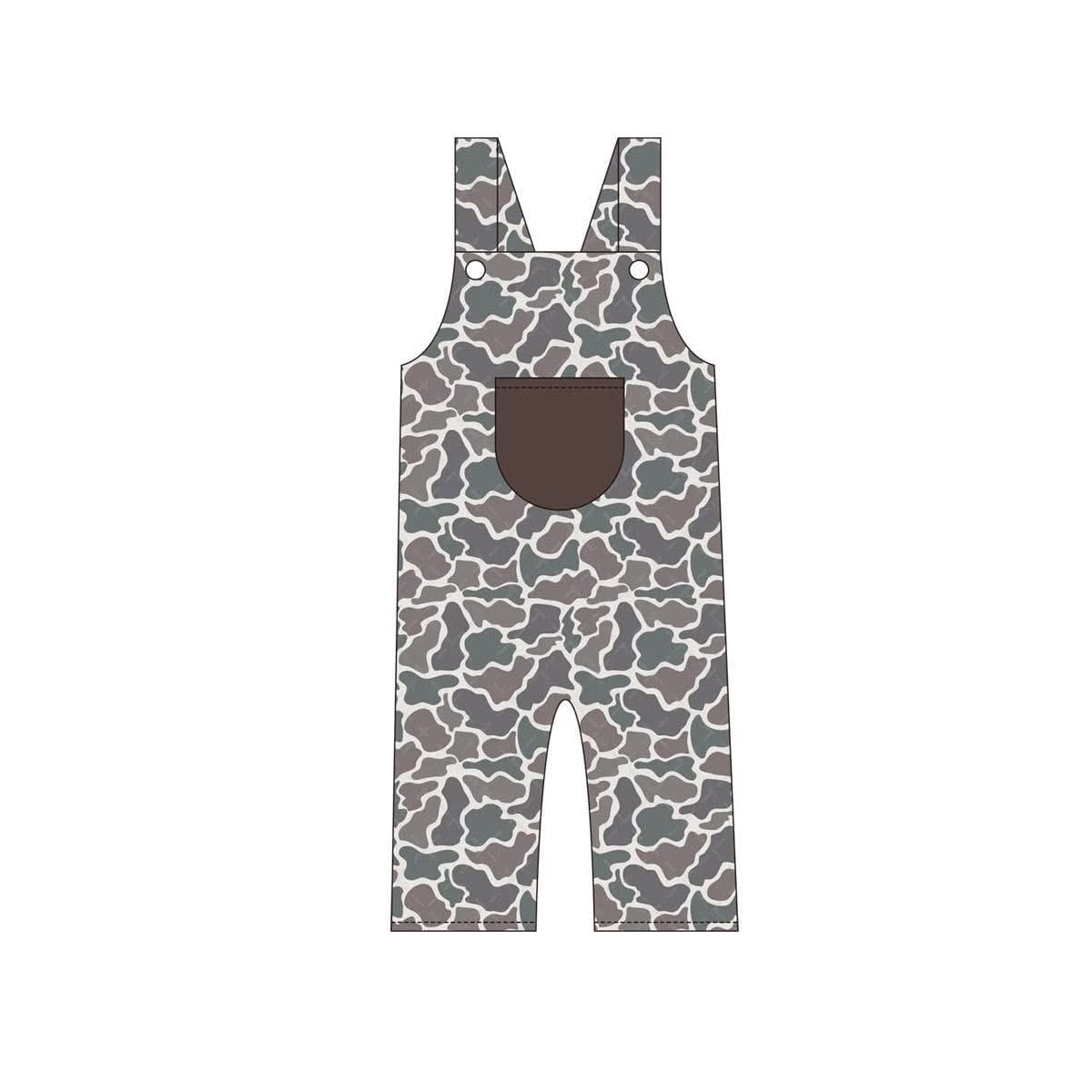 ( Moq 5 ) Preorder Baby Kids Toddler Sleeveless Camo Pocket Pants Jumpsuit