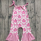 Baby Girl Halter Pink Bows Pumpkins Fall Romper Jumpsuit RTS
