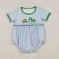 Sibling Boys Girls Short Sleeves Embroidery Pumpkin Tractor Stripes Romper Set RTS