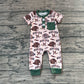 Baby Boys Infant Ducks Hats Camo Short Sleeves Southern Buttons Romper RTS