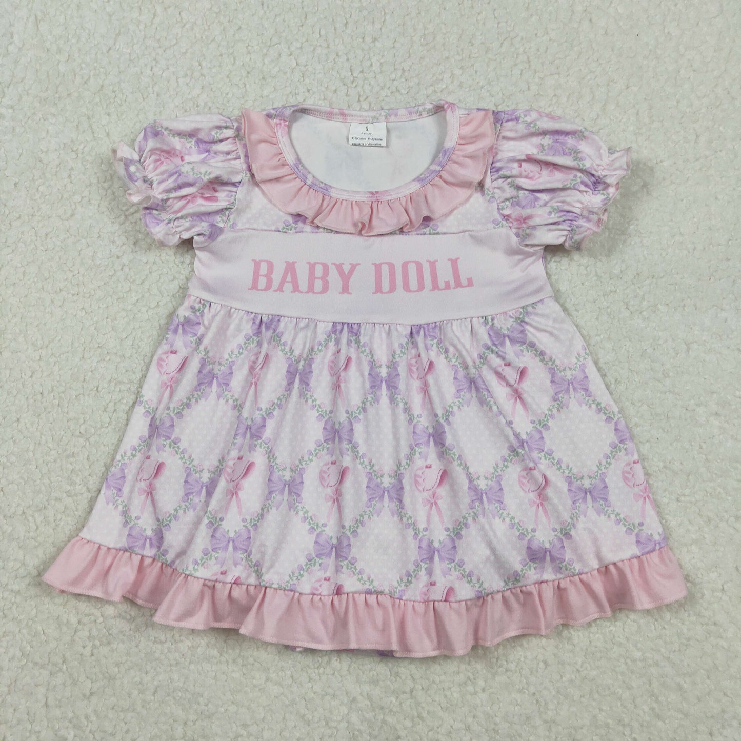 Sibling Baby Girls Kids Short Sleeves Baby Doll Floral Bows Ruffle Rompers RTS