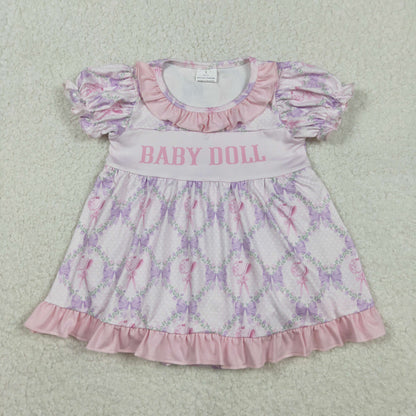 Sibling Baby Girls Kids Short Sleeves Baby Doll Floral Bows Ruffle Rompers RTS