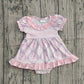 Girls Infant Short Sleeves Baby Doll Floral Bows Ruffle Romper RTS
