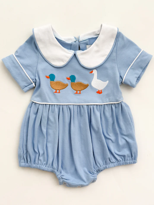 ( Moq 5 ) Preorder Baby Boys Infant Short Sleeves Ducks Bubble Romper