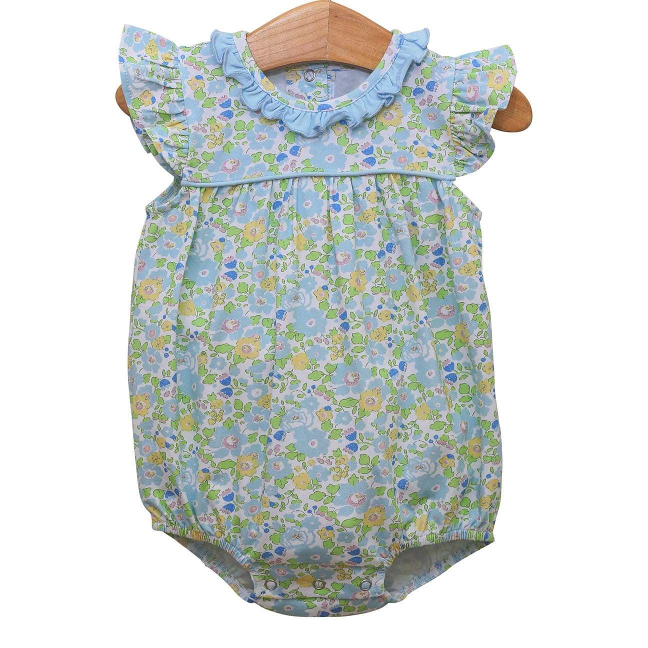 ( Moq 5 ) Preorder Baby Girls Short Sleeves Floral Ruffle Bubble Summer Romper