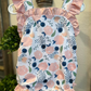 ( Moq 5 ) Preorder Baby Girls Ruffle Straps Flower Bows Summer Bubble Romper