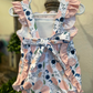( Moq 5 ) Preorder Baby Girls Ruffle Straps Flower Bows Summer Bubble Romper