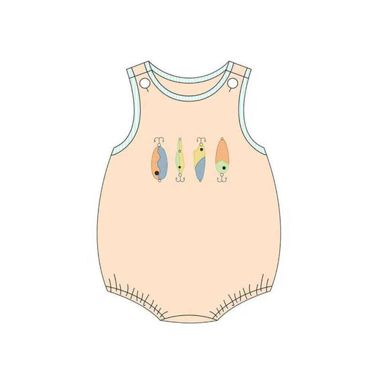 ( Moq 5 ) Preorder Baby Boys Sleeveless Fishing Bubble Romper