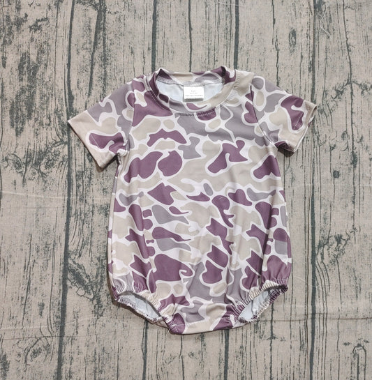 ( No moq ) Preorder Baby Boys Infant Camo Pattern Short Sleeves Bubble Romper