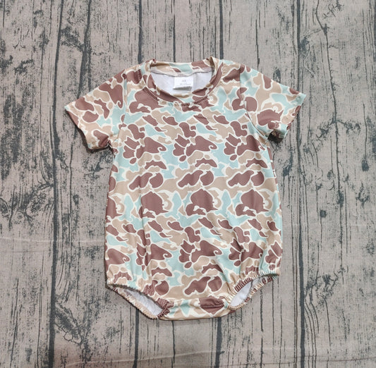 ( No moq ) Preorder  Baby Boys Short Sleeves Camo Bubble Summer Romper