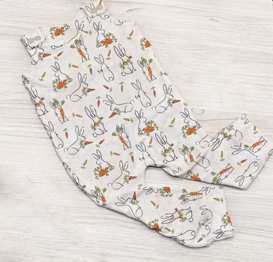 (Pre-order) Baby Boys Kids Sleeveless Rabbits Carrots Easter Romper