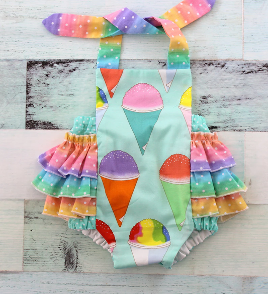 ( Moq 5 ) Preorder Baby Girls Infant Summer Ruffle Bubble Romper