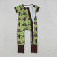 Sibling Baby Boys Kids Short Sleeves Ducks Hats Camo Hunting Two-way Zipper Romper