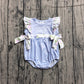 Baby Girls Infant Thank Heaven Floral Bows Blue Bubble Romper RTS