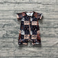 Baby Boys Infant Short Sleeves Rodeo Western Zipper Romper RTS